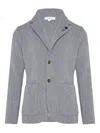 Lardini Notch-collar Ribbed Cardigan In Multi