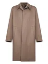 Lardini Notched-collar Coat In Neutral