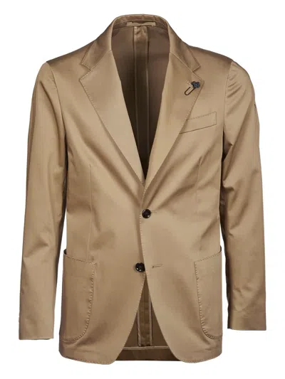 Lardini 单排扣西装夹克 In Brown