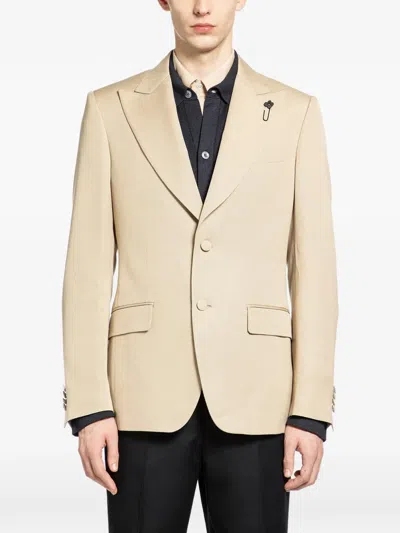 Lardini Notched-lapel Blazer In Neutral