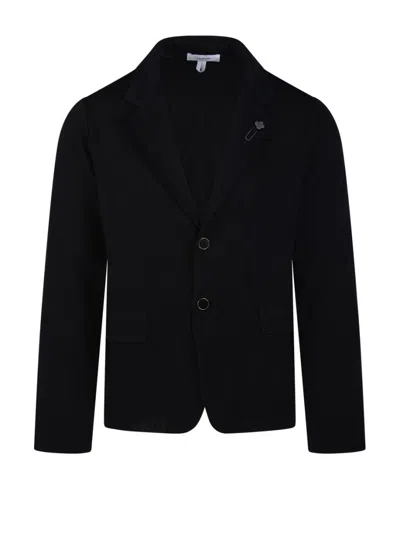 Lardini Notched Lapel Blazer With Two-button Closure In Black