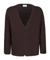 Lardini Knit Cardigan With Classic V-neck And Button Closure In Brown