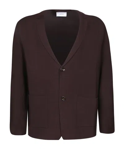 LARDINI LARDINI NOTCHED-LAPELS KNITTED CARDIGAN