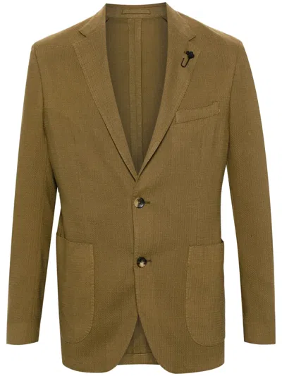 Lardini Notched-lapels Single-breasted Blazer In Green