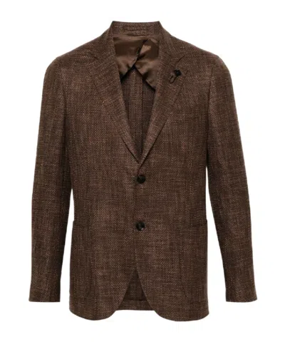 Lardini Lapel Long-sleeved Suit Jacket In Green