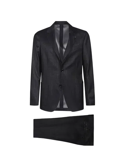 Lardini Notched-lapels Suit In Black
