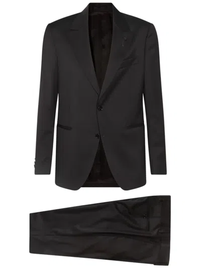 Lardini Notched Lapels Two-piece Suit In Black