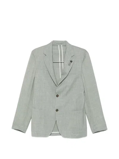 Lardini Notched-lapel Blazer In Green