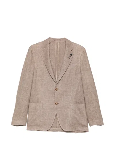 Lardini Notched-lapel Flap-pocket Blazer In Brown