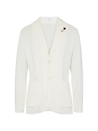 Lardini Notched-lapel Single-breasted Blazer In Neutral