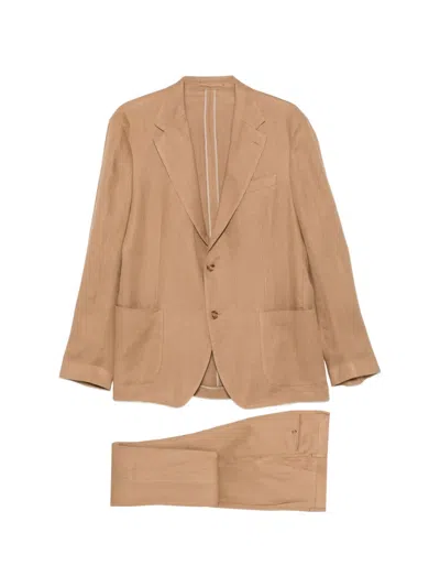 Lardini Notched-lapel Single-breasted Suit In Animal Print