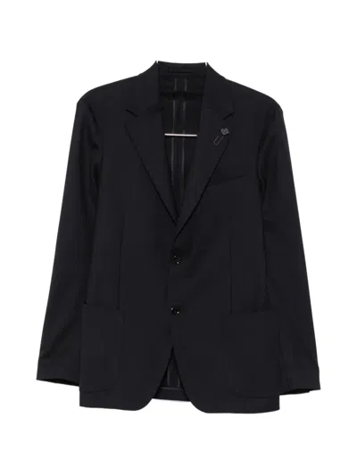 Lardini Notched-lapel Single-breasted Suit In Blue
