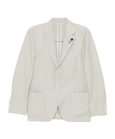 Lardini Notched-lapel Single-breasted Suit In Nude