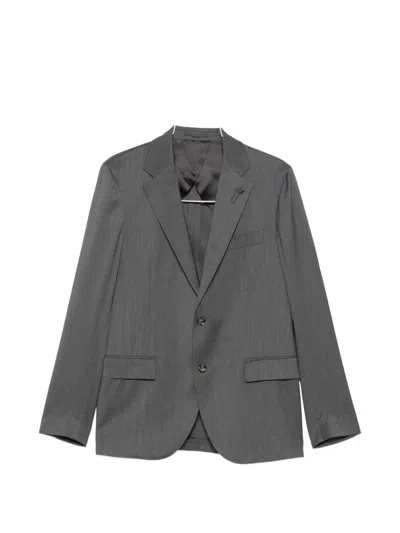 Lardini Notched-lapels Single-breasted Suit In Gray