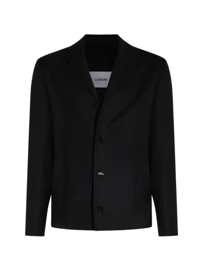 Lardini Notch-lapel Button-up Blazer In Black