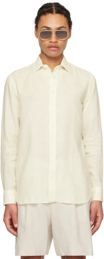 Lardini Off-white Button Shirt In 200
