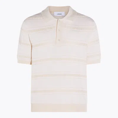Lardini Off White Cotton Polo Shirt In Pink