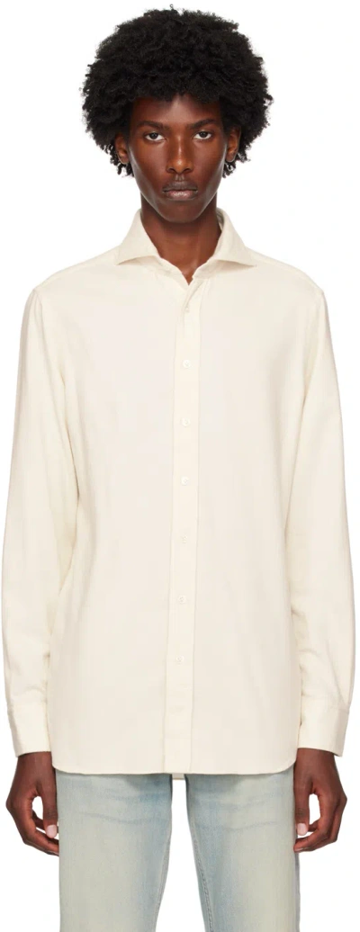 Lardini Off-white Washed Shirt In 120