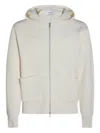 Lardini White Wool And Cashmere Hooded Cardigan In Animal Print