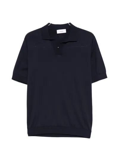 Lardini Open Collar T-shirt In Blue