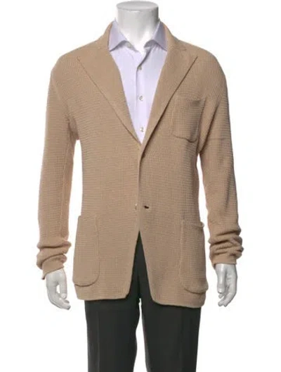Pre-owned Lardini Open Front Long Sleeve Cardigan In Neutrals