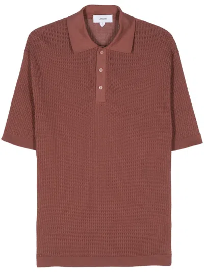Lardini Open-knit Polo Shirt In Brown