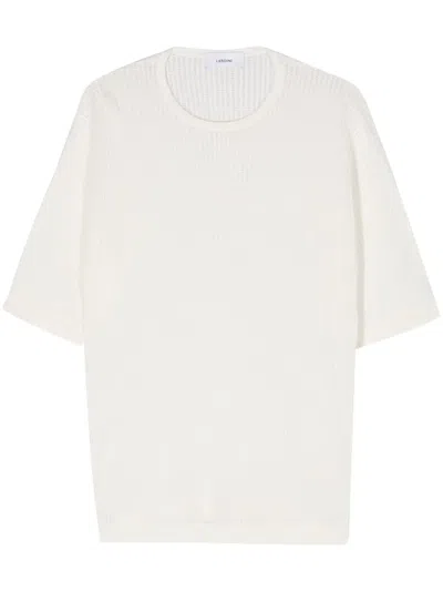 Lardini Open-knit Short-sleeve Jumper In Neutrals