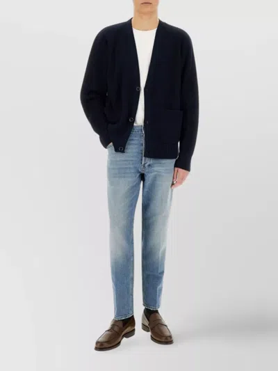 Lardini Organic Cotton V-neck Cardigan With Front Pockets