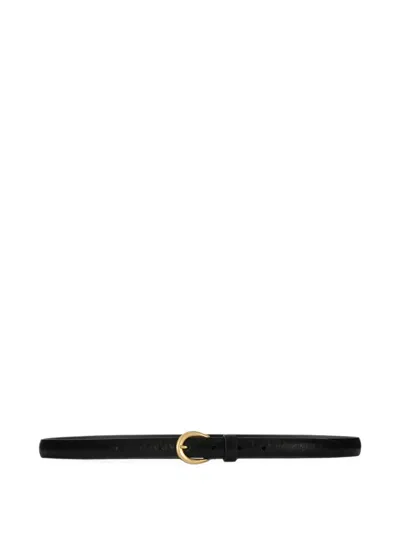 Lardini Ostrich-embossed Leather Belt In Black