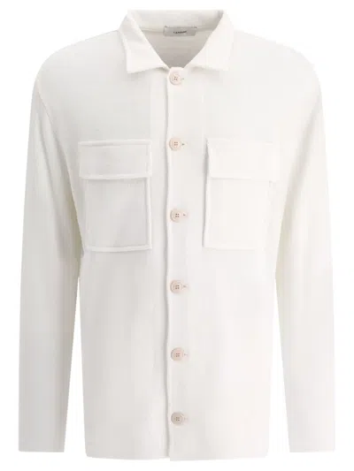 Lardini Overshirt With Chest Pockets In White