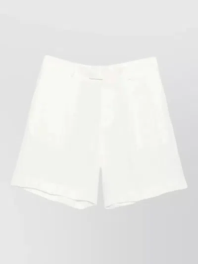 Lardini Paaramis Pleated Mens Shorts Belt Loops In White
