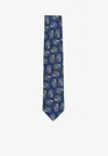 Lardini Paisley Print Classic Silk Tie In Blue