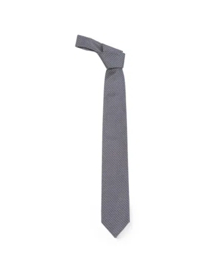 Lardini Paisley-print Silk Tie In Gray