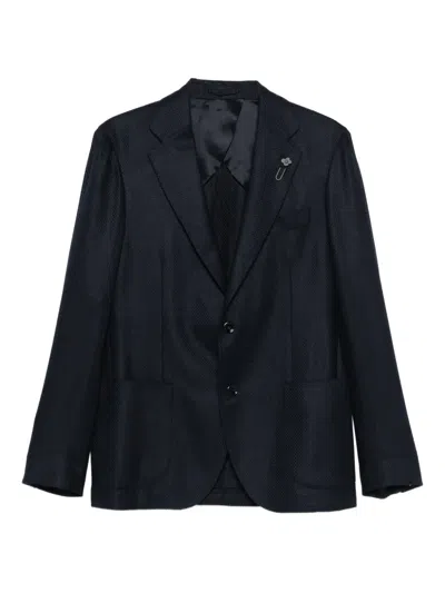 Lardini Panama-textured Blazer In Gold