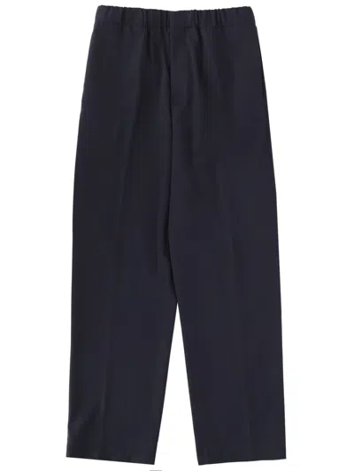 Lardini Wool Tailored Trousers Featuring Back Pockets In Blue