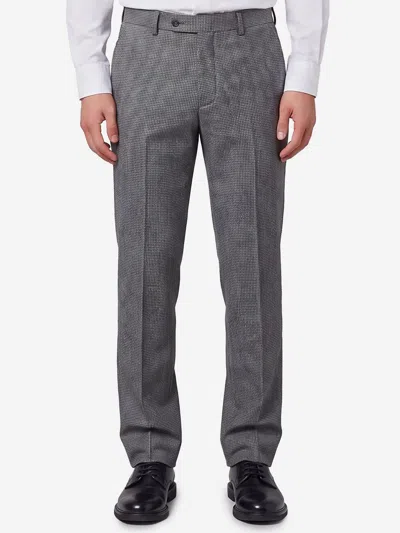 Lardini Prince Of Wales Check Virgin Wool Mid-rise Wide-leg Tailored Trousers In Gray
