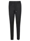 Lardini Tailored Black Pants With Drawstring Waistband In Black