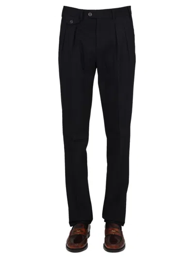 Lardini Wool And Cotton Pants In Blue