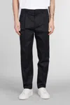 Lardini Pants In Blue Cotton In Black