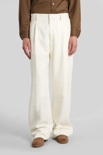 Lardini Pants In Beige Wool In White