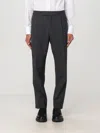 Lardini Straight Leg Trousers With Belt Loops In Charcoal