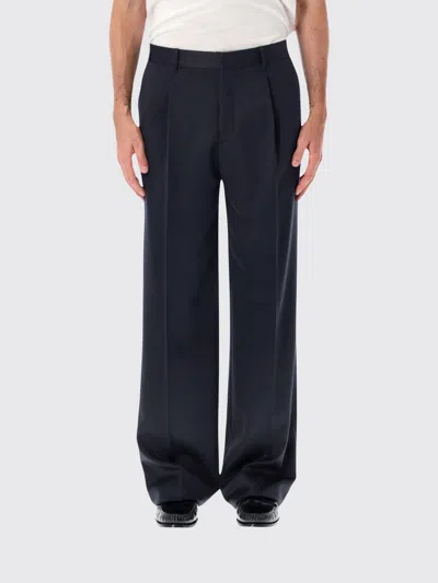 Lardini Pleated Wool Trousers In Blue