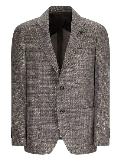 Lardini Patch-pocket Blazer In Gray