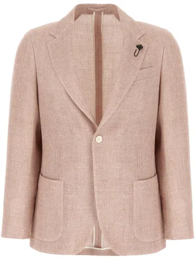 Lardini Patch Pocket Blazer In Pink