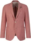 Lardini Linen And Wool Blazer In Red