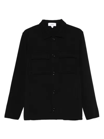 LARDINI PATCH-POCKET BUTTON-FRONT JACKET