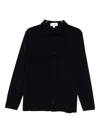 Lardini Knitted Jacket With Collared Front Pockets In Blue
