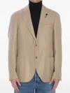Lardini Cashmere Jacket Featuring Buttoned Cuffs In Brown