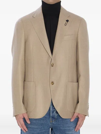 LARDINI PATCH-POCKET CASHMERE BLAZER