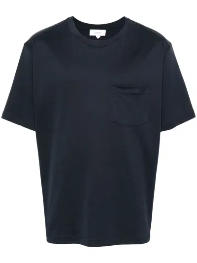 Lardini Patch-pocket Cotton T-shirt In Blue